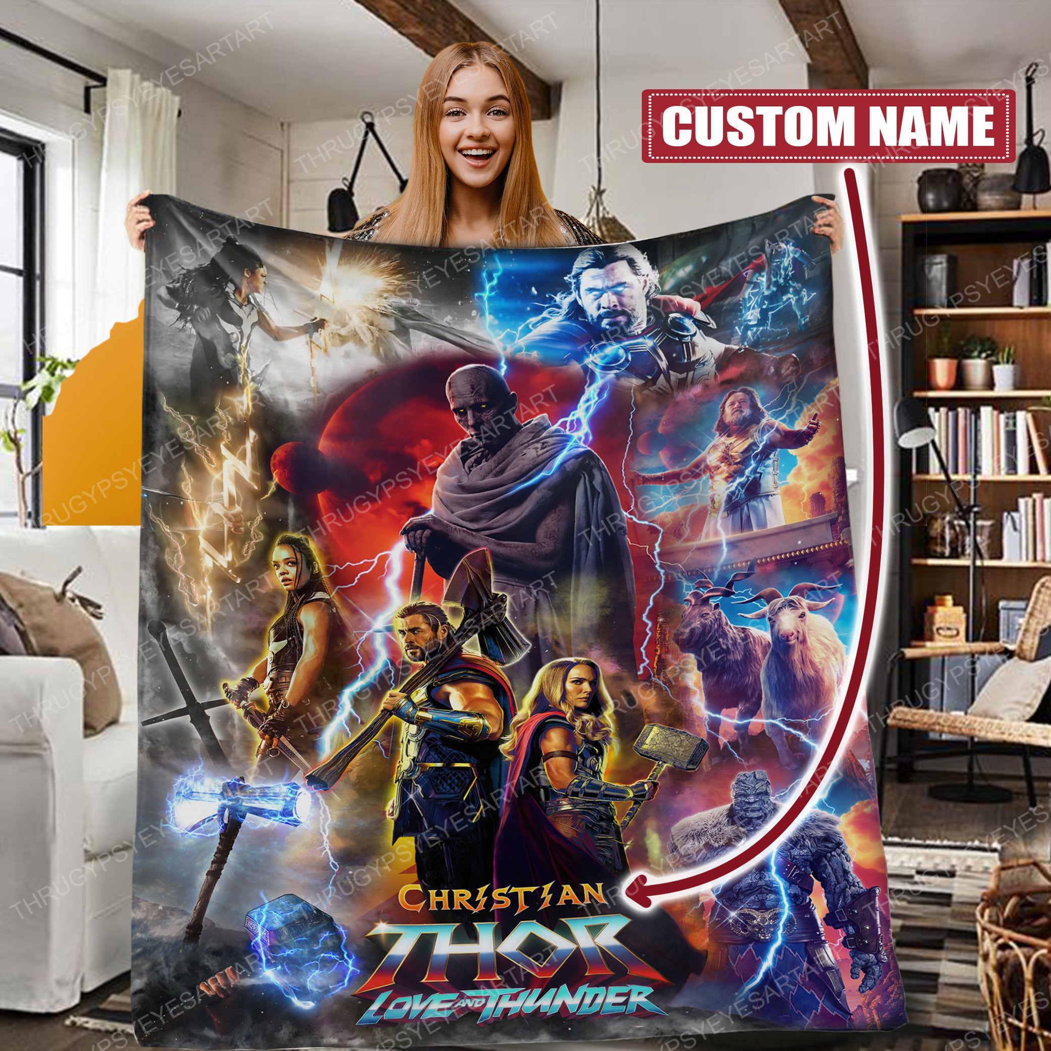 Thor Love and Thunder Blanket Personalized Super Hero Blanket