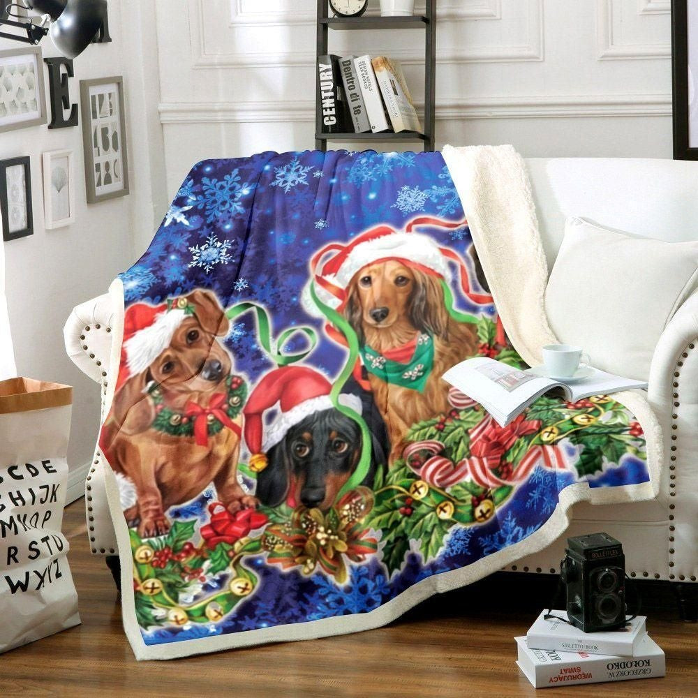 Three Dog Christmas Animal Spirit Xmas Throw Blanket