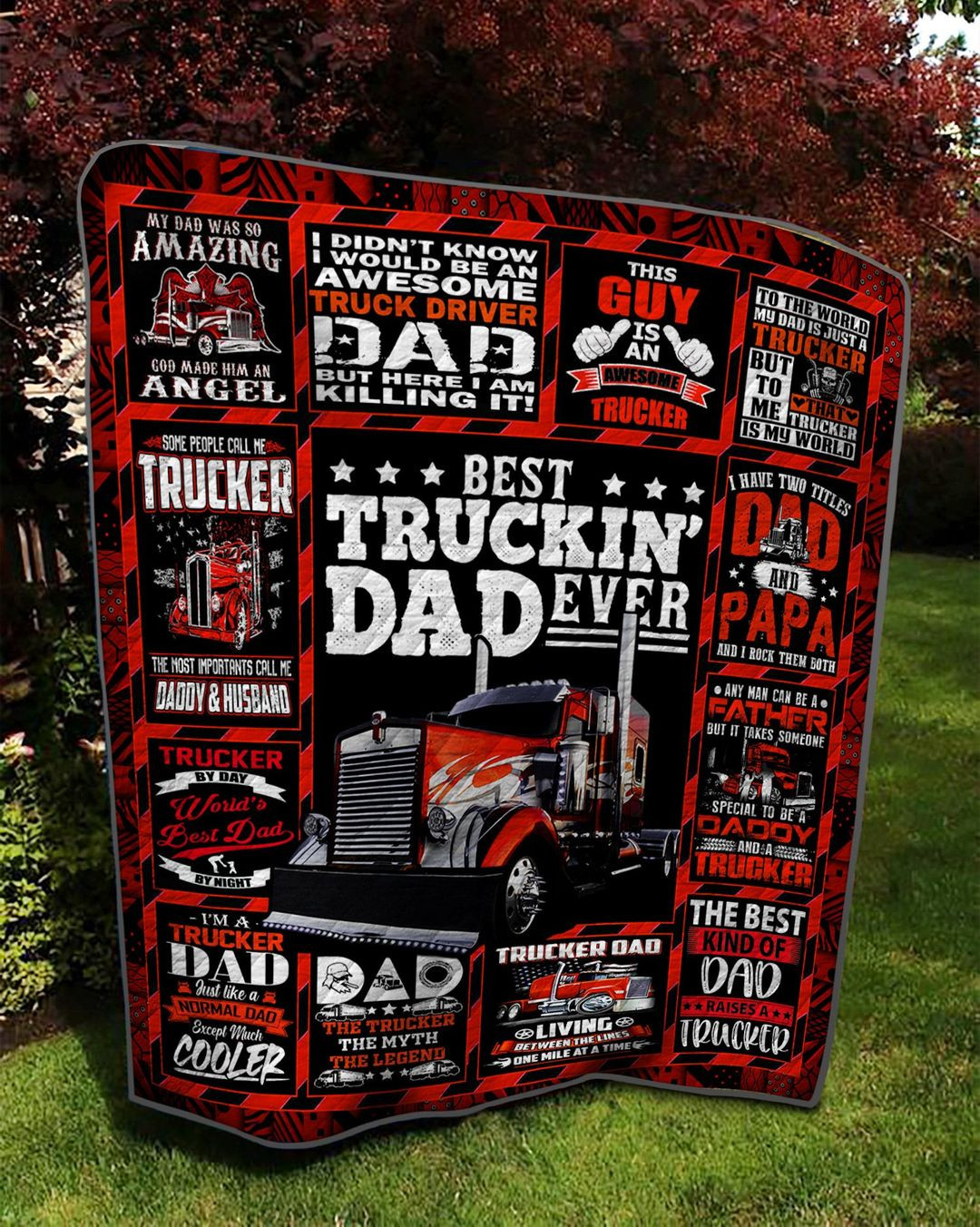 To My Dad The Best Kind Of Dad Truck Black Red From Son Throw Blanket