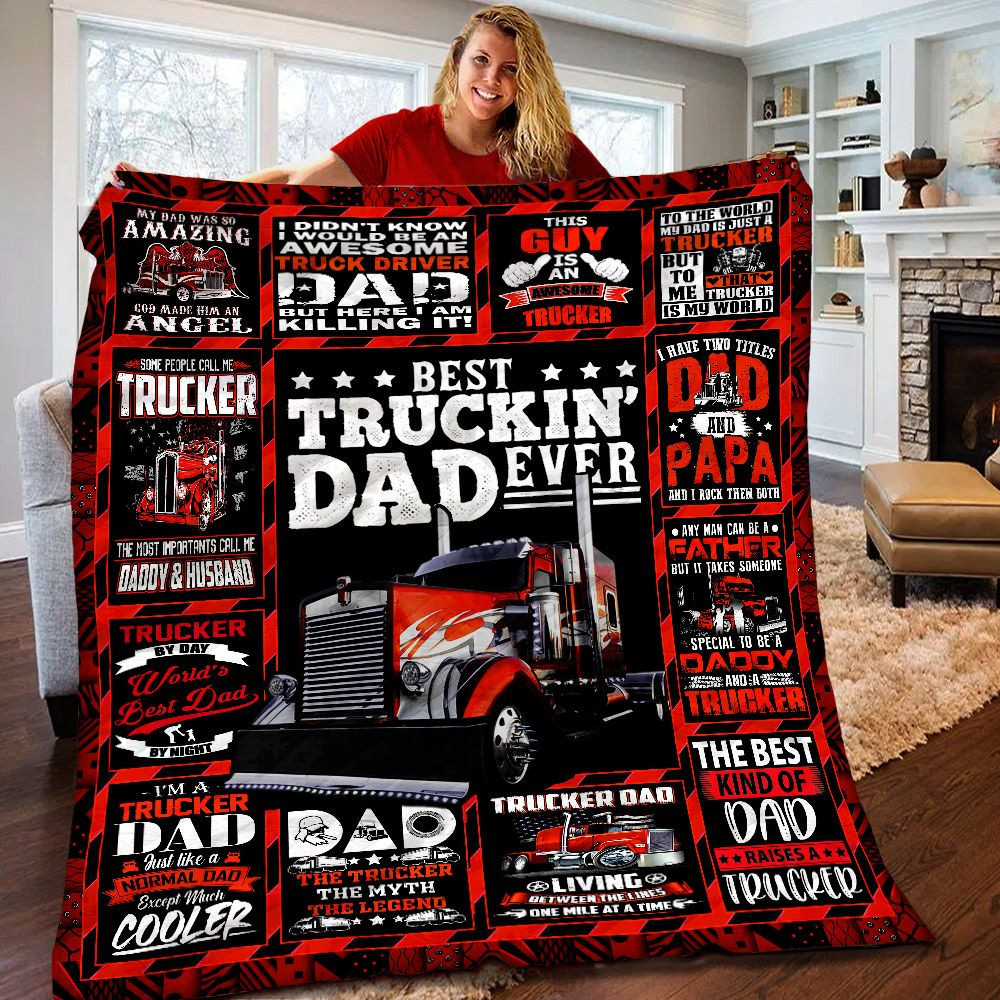 To My Dad The Best Kind Of Dad Truck Black Red From Son Throw Blanket