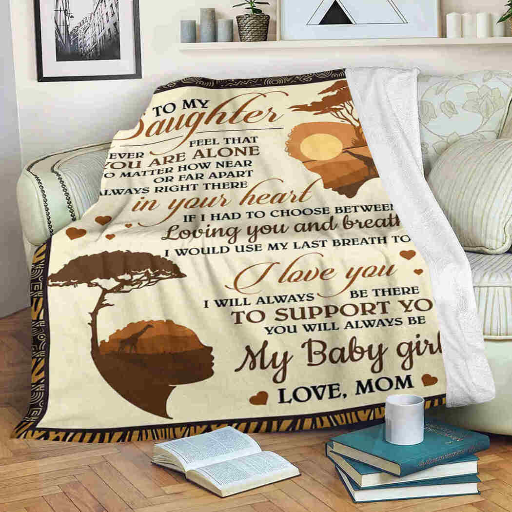 To My Daughter I Will Always Be There To Support You Tree Brown Gift For Daughter From Mom Throw Blanket