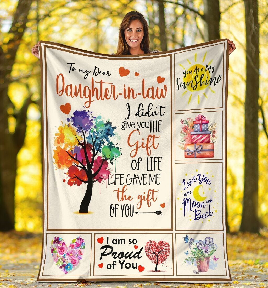 To My Daughter In Law Life Gave Me The Gift Of You Trees Colorful Gift For Daughter From Mom Throw Blanket