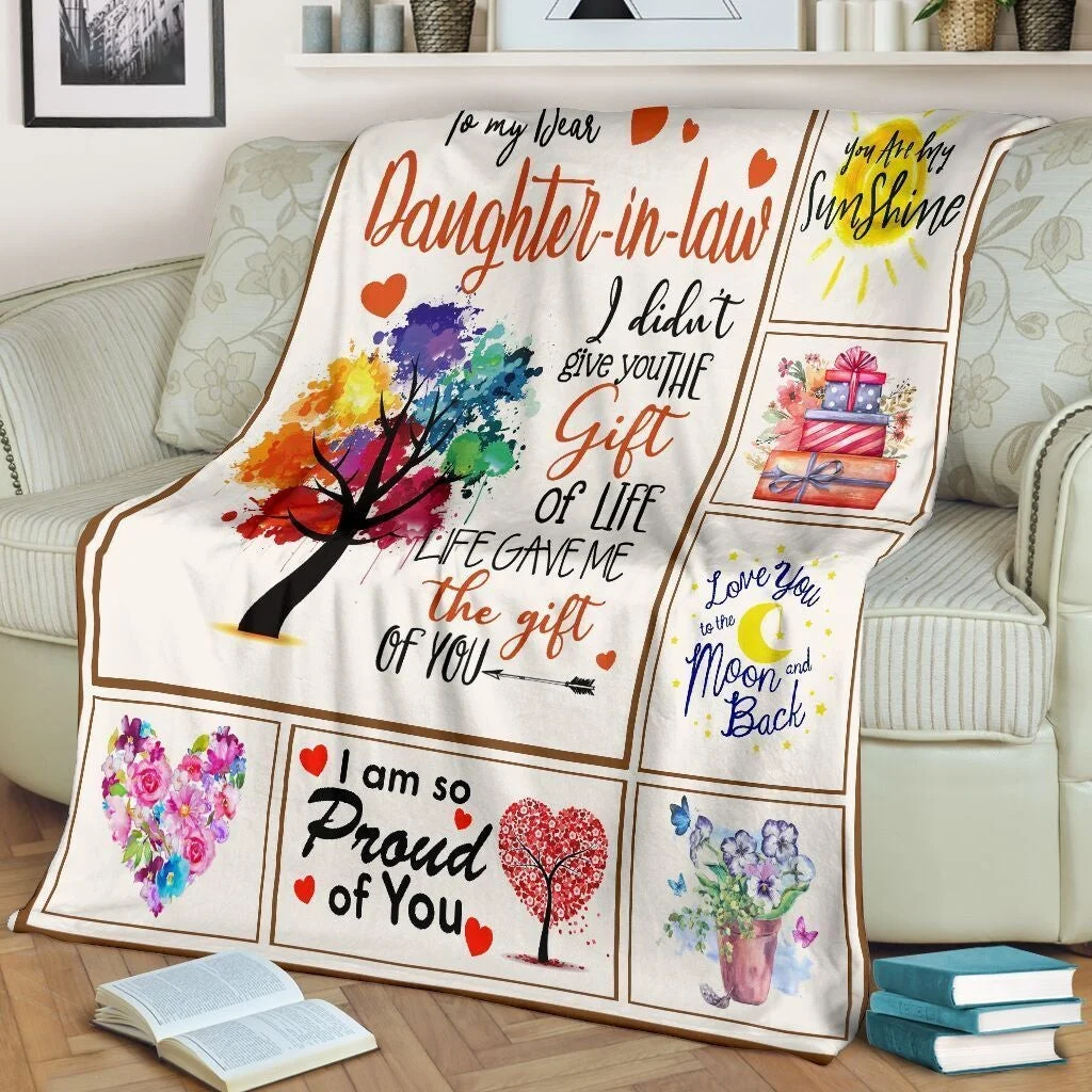 To My Daughter In Law Life Gave Me The Gift Of You Trees Colorful Gift For Daughter From Mom Throw Blanket