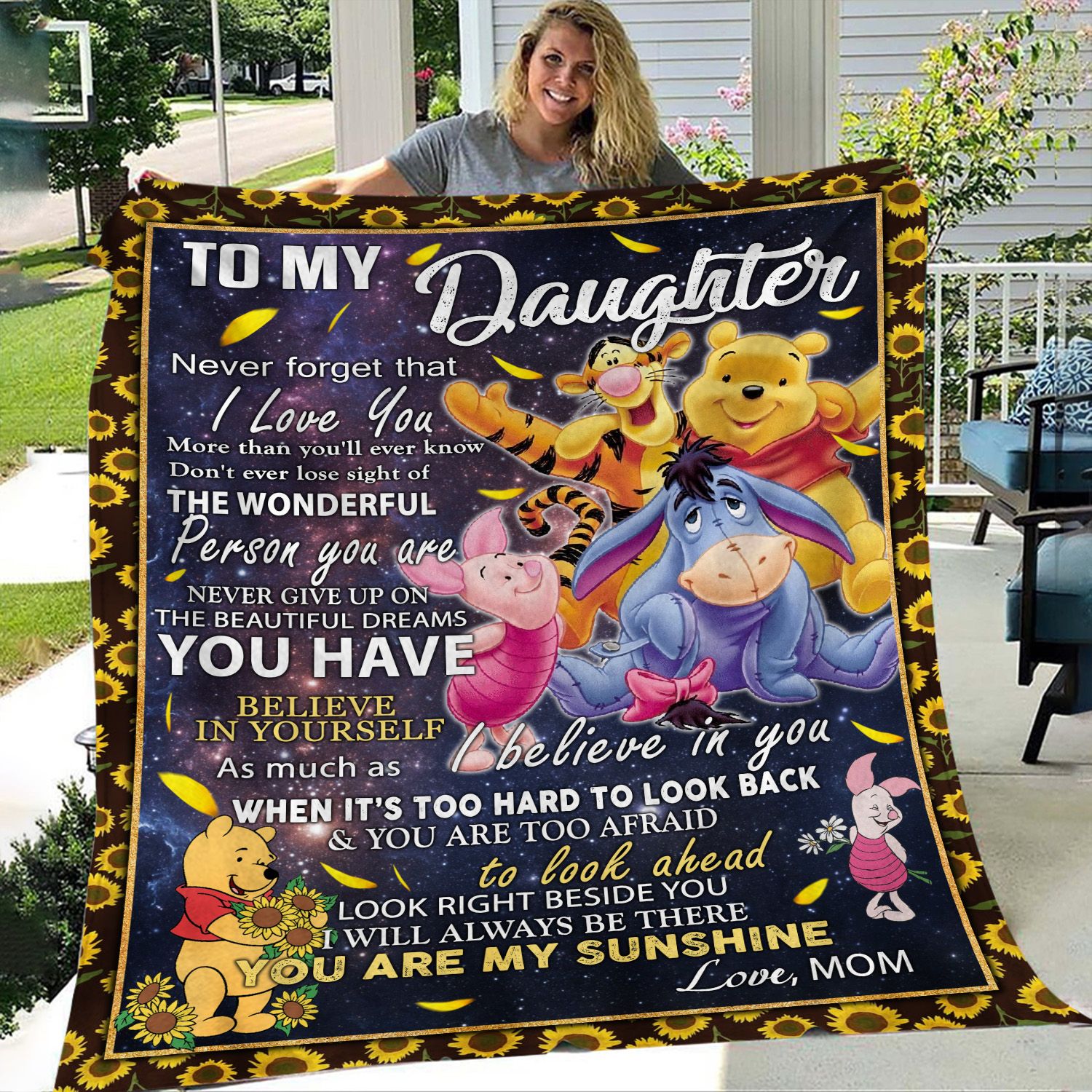 To My Daughter Never Forget That I Love You Winnie The Pooh Throw Blanket