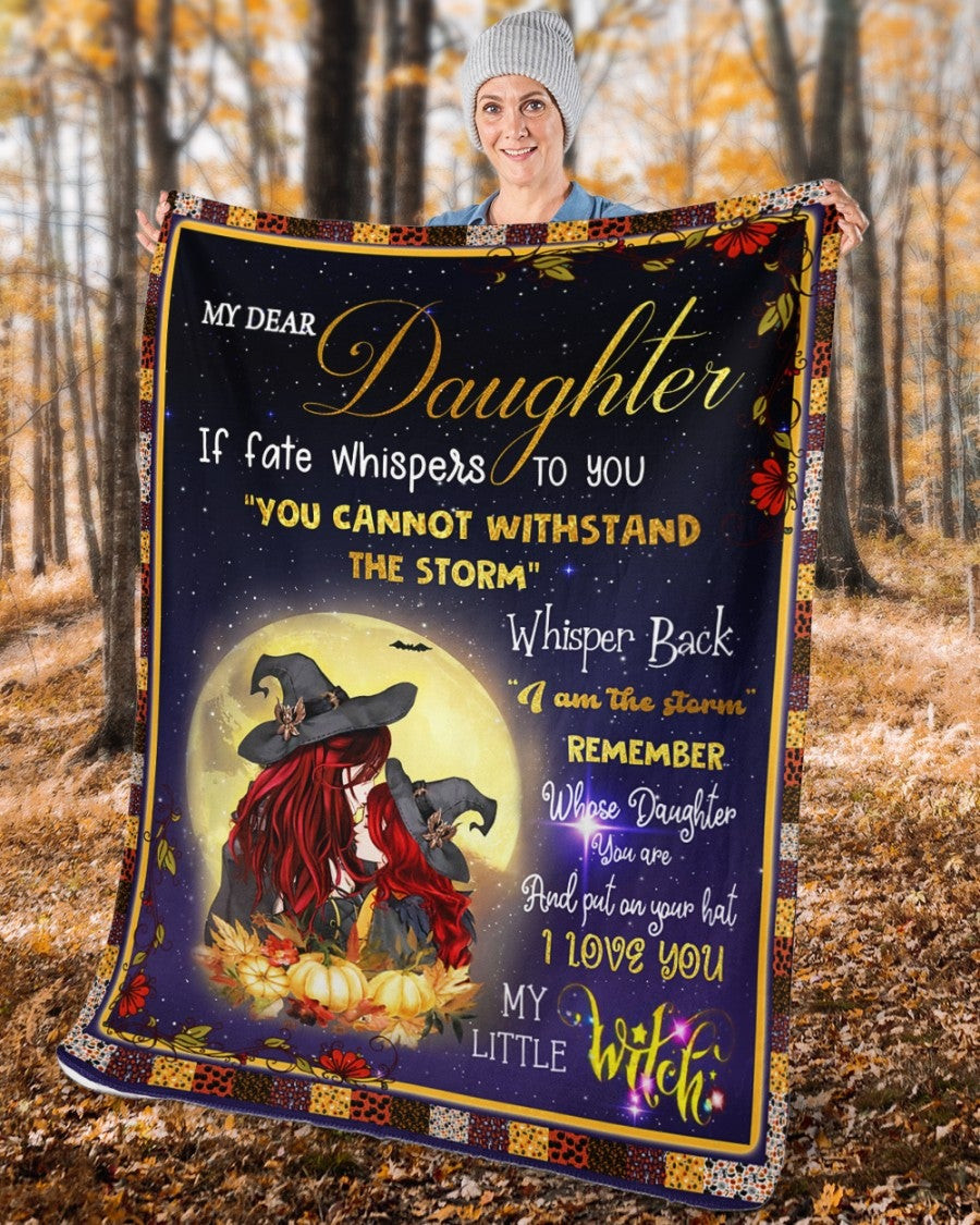 To My Daughter Whisper Them Back I Am The Storm Witches Purple Gift For Daughter From Mom Throw Blanket