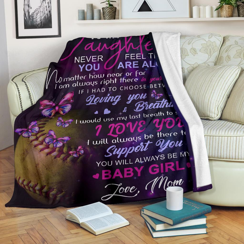 To My Daughter You Will Always Be My Baby Girl Butteflies Dark Purple Gift For Daughter From Mom Throw Blanket