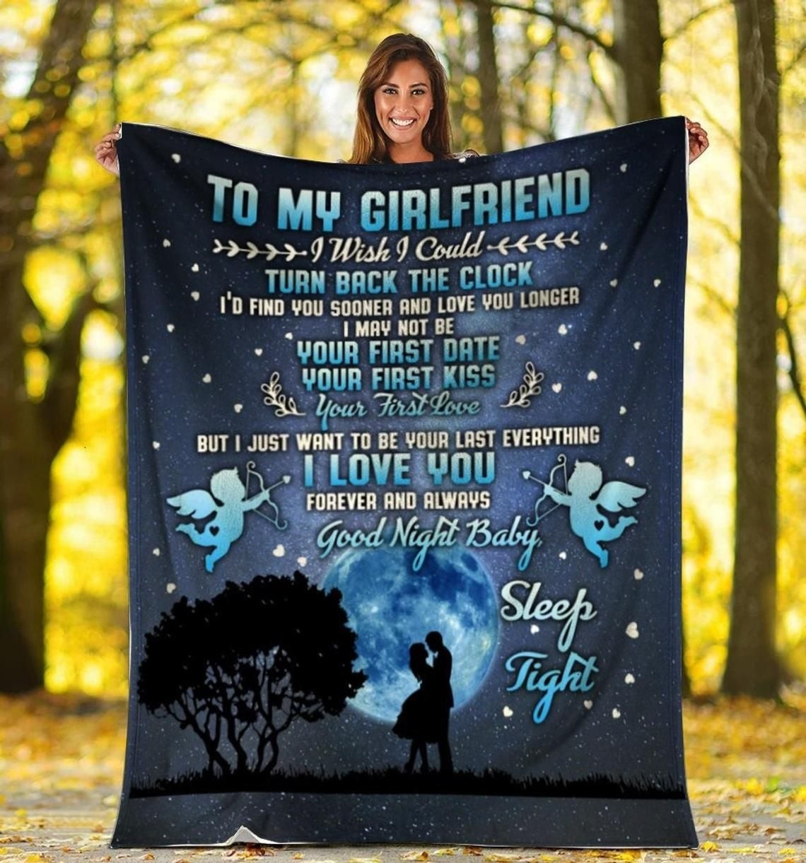 To My Girlfriend I Wish I Could Turn Back The Clock With Boyfriend And Girlfriend In The Moonlight Throw Blanket