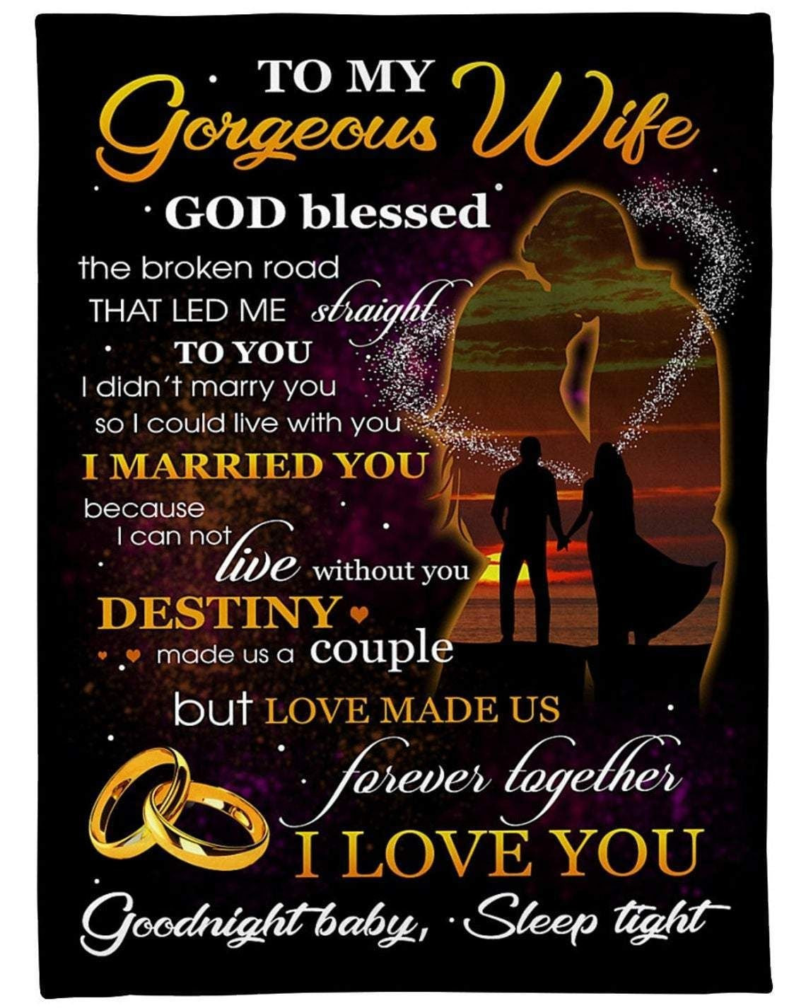 To My Gorgeous Wife Love Made Us Forever Together Throw Blanket