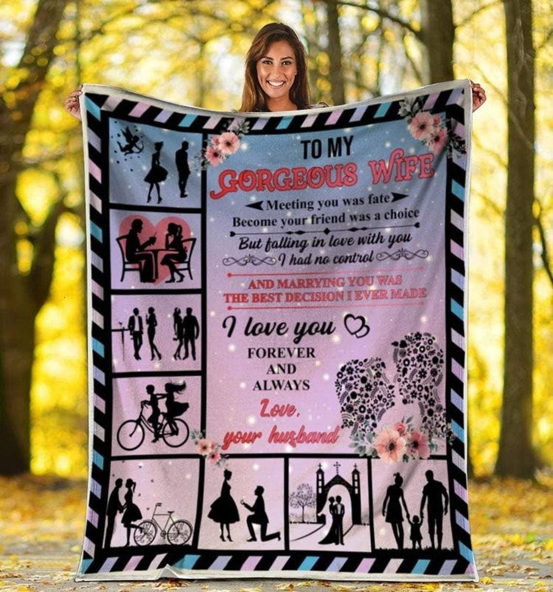 To My Gorgeous Wife Meeting You Was Fate Throw Blanket