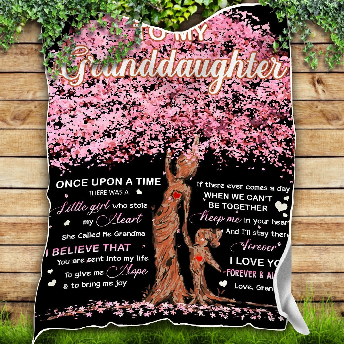 To My Granddaughter Hope And Joy Tree Pink Throw Blanket