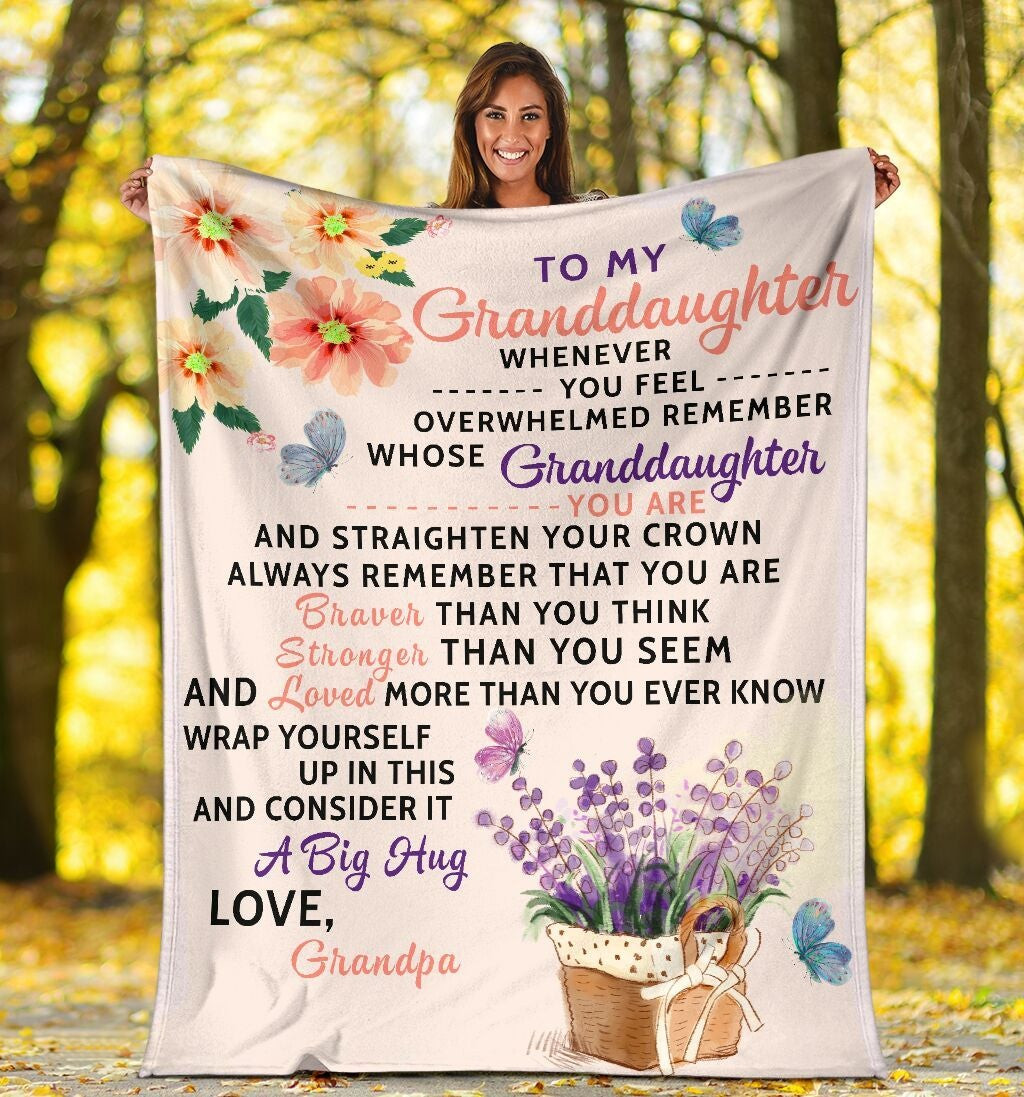 To My Granddaughter With Lavender Throw Blanket