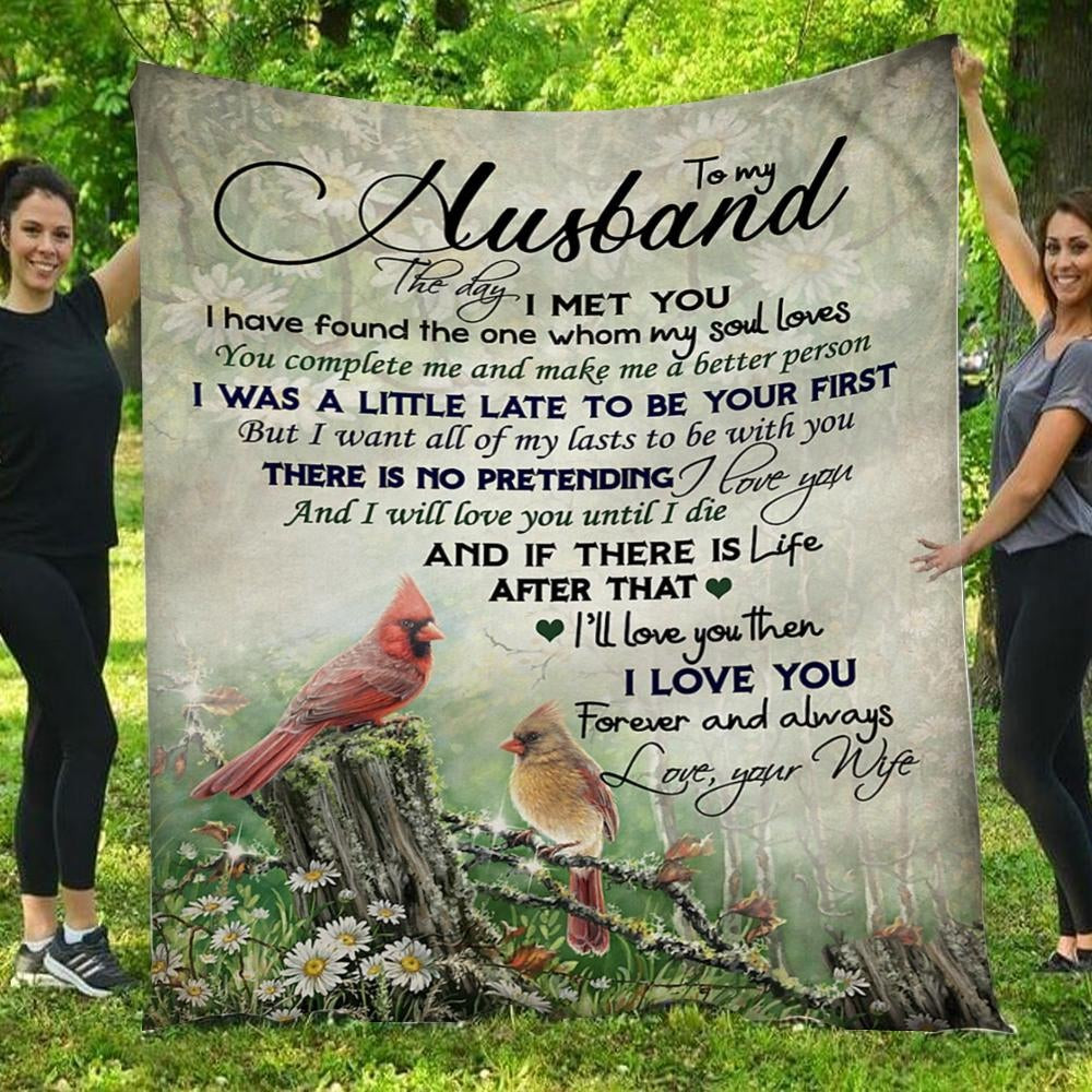 To My Husband I Love You ForeverAnd Always Cardinalis Love Bird Green Throw Blanket