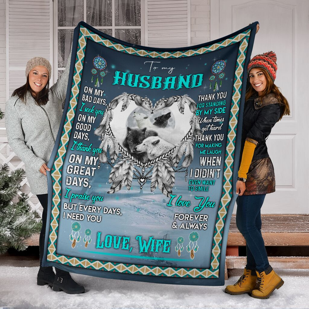 To My Husband on my bad days I seek you family wife Throw Blanket