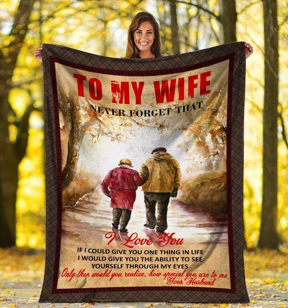 To My Wife I Love You Husband And Wife Throw Blanket