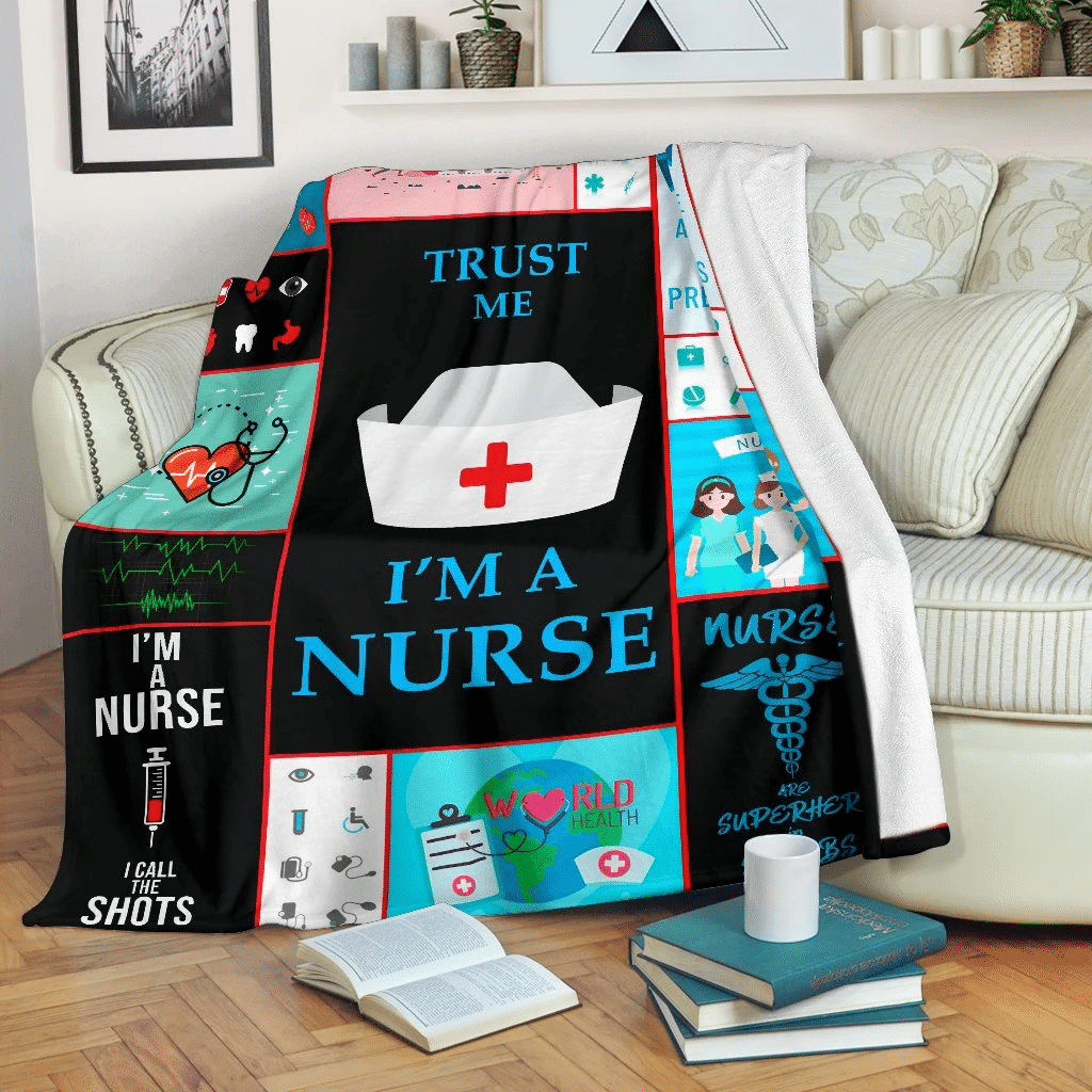 Trust Me I Am A Nurse Xmas Throw Blanket