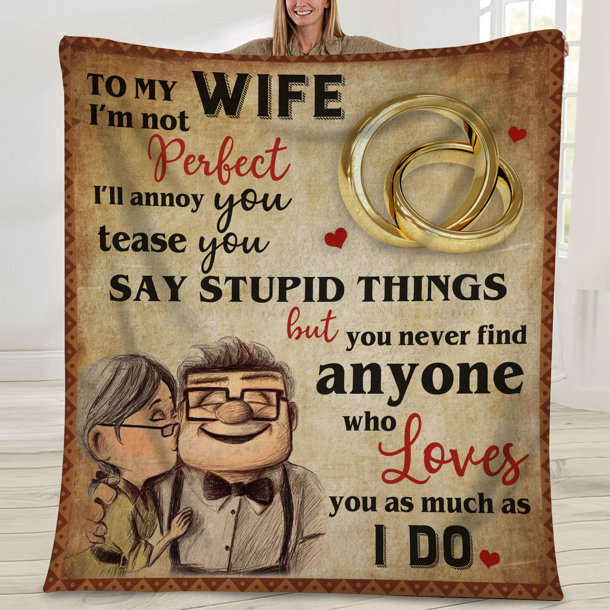 Up Movie To My Wife From Husband Carl Ellie Couple Blanket