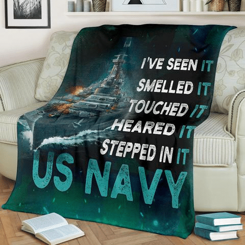 US Navy I Have Seen It Navy Ship Dark Green Throw Blanket