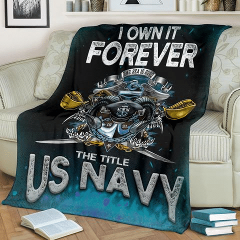 US Navy I Own It Forever Swords Throw Blanket