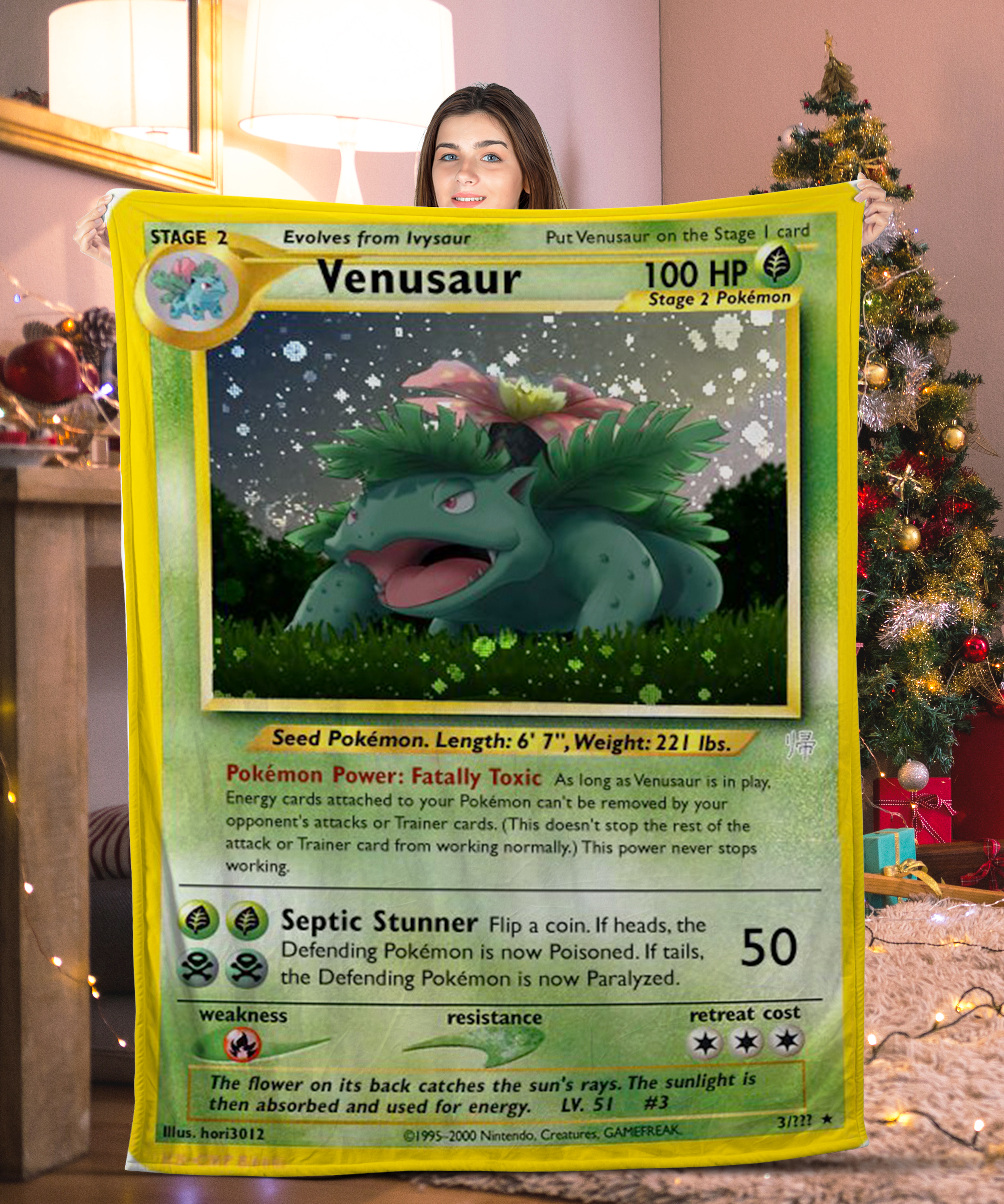 Venusaur Pokemon Card Blanket