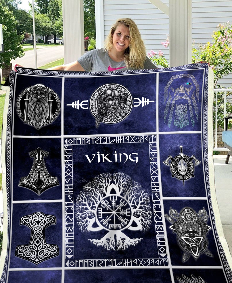 Viking Norse Ragnar Odin Thor Viking Throw Blanket