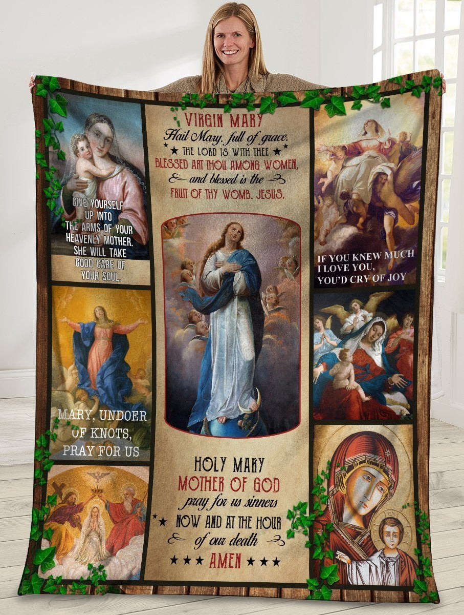 Virgin Mary Holy Mary Mother Of God Jesus For Christ Christian Throw Blanket