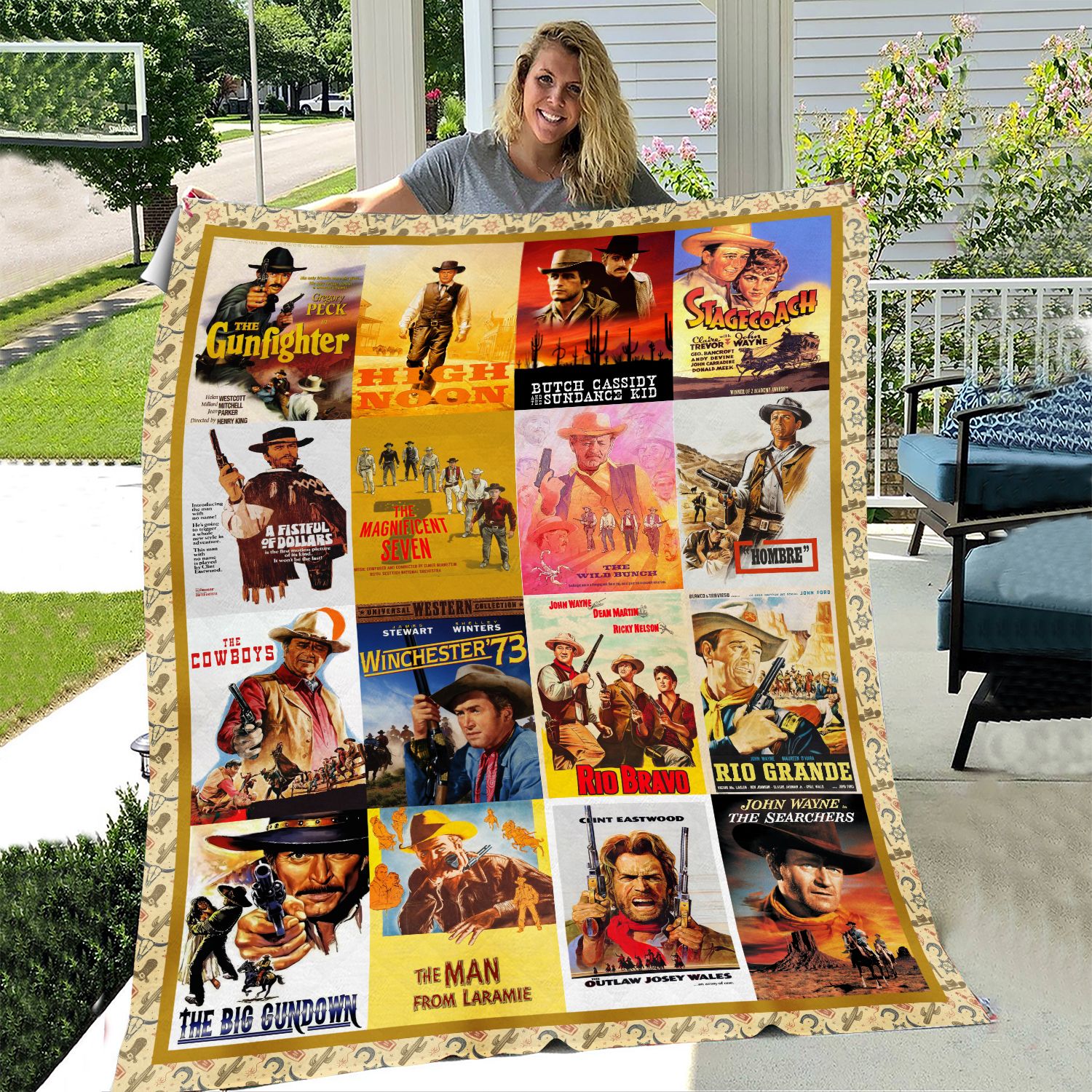 Western Movies Throw Blanket