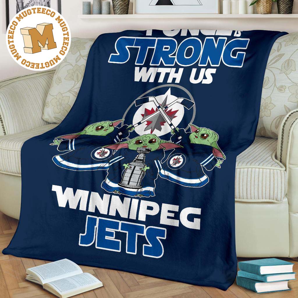 Winnipeg Jets Baby Yoda Fleece Blanket The Force Is Strong