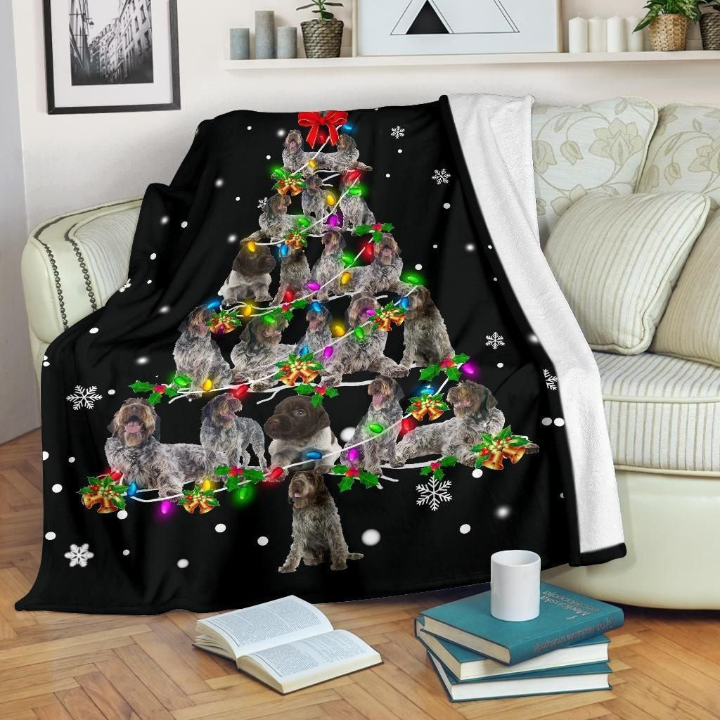 Wirehaired Pointing Griffon Christmas Tree Throw Blanket