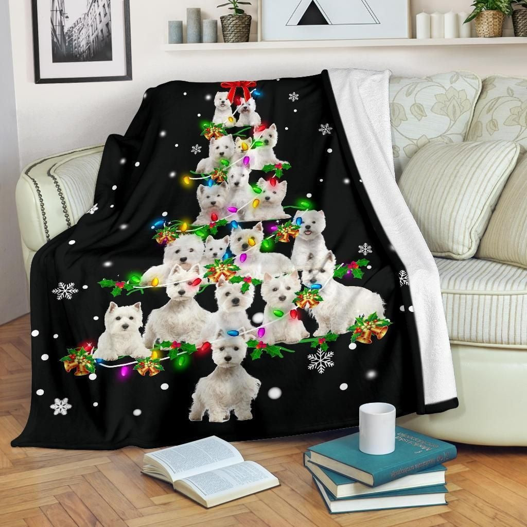 Wonderful West Highland White Terrier Christmas Tree Throw Blanket