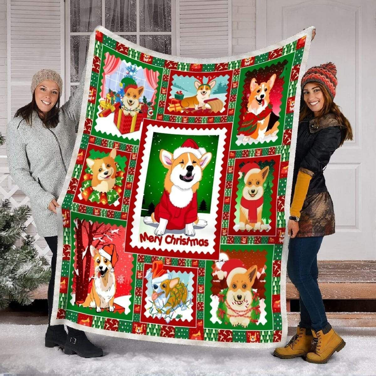 Xmas Quotes Corgi Dogs For Dog Lovers Throw Blanket