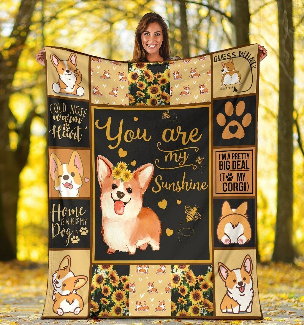 You Are My Sunshine Gift For Corgi Dog Lovers Throw Blanket