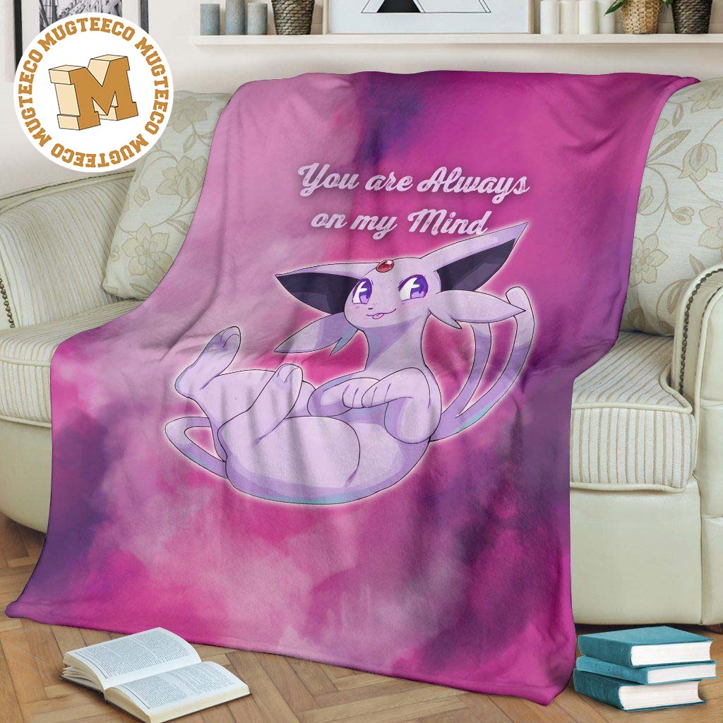 You Are On My Mind Espeon Fleece Blanket Fan