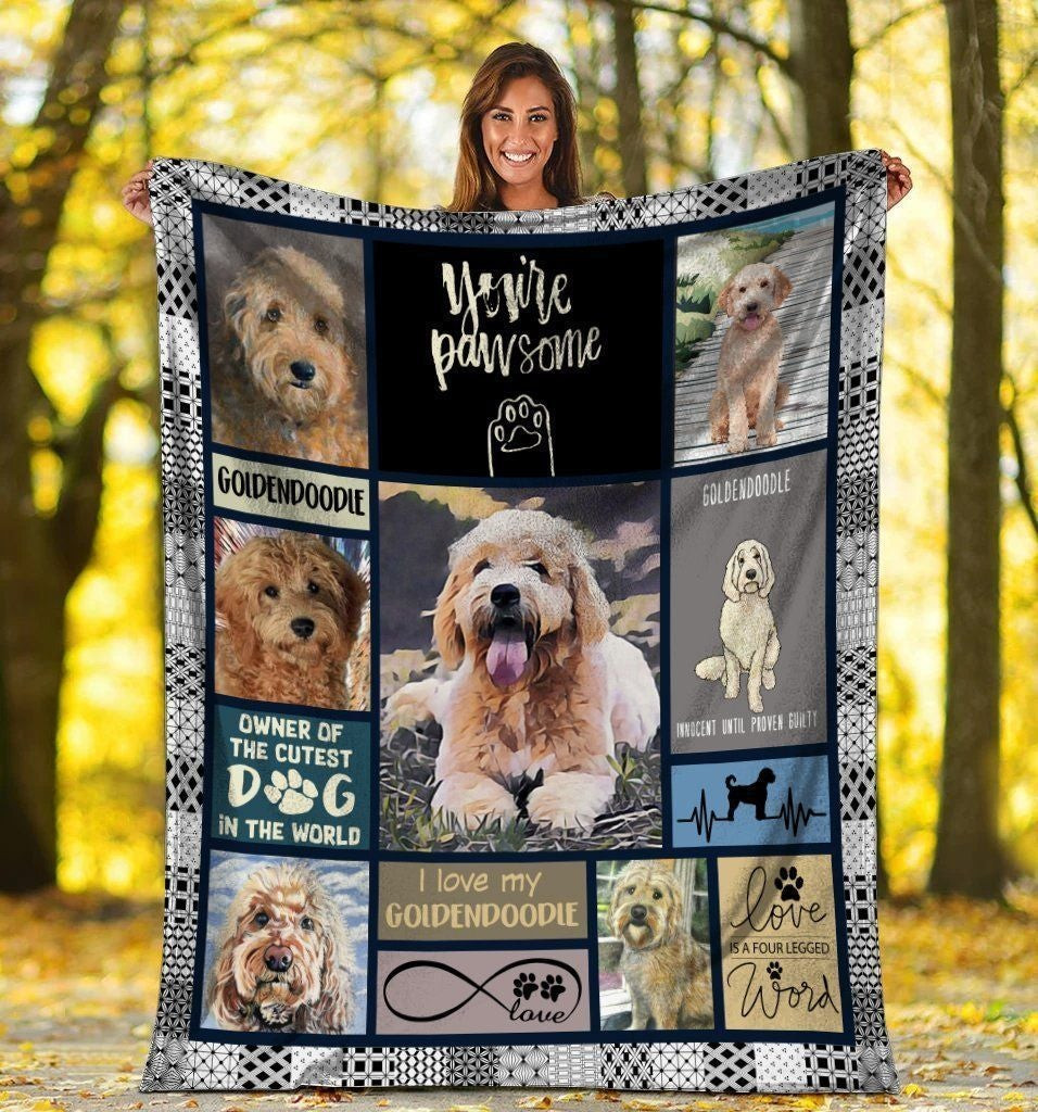 You’re Pawsome Trending Gift For Golden Doodle Lovers Throw Blanket