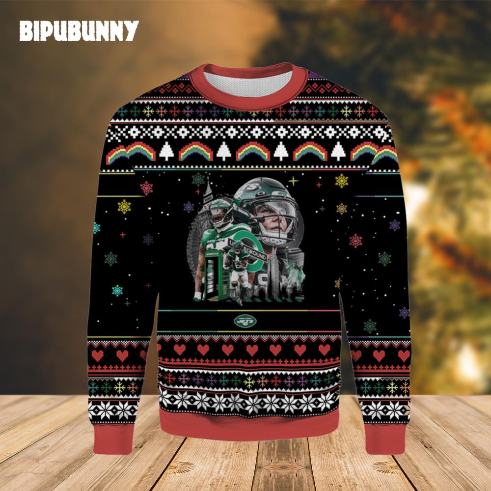 Zach Wilson New York Jets Ugly Christmas Sweater