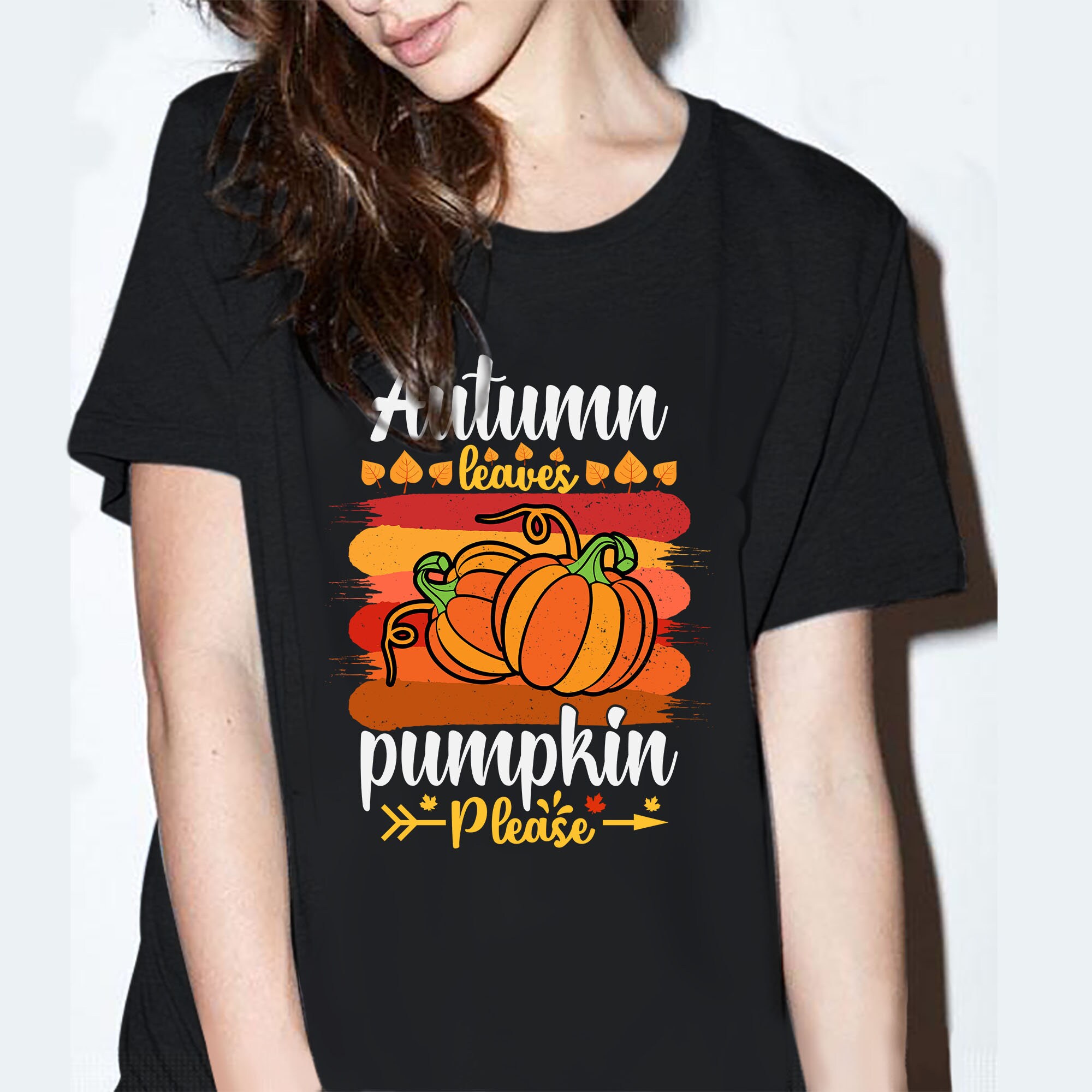 Autumn Leaves Pumpkin Please T-Shirt