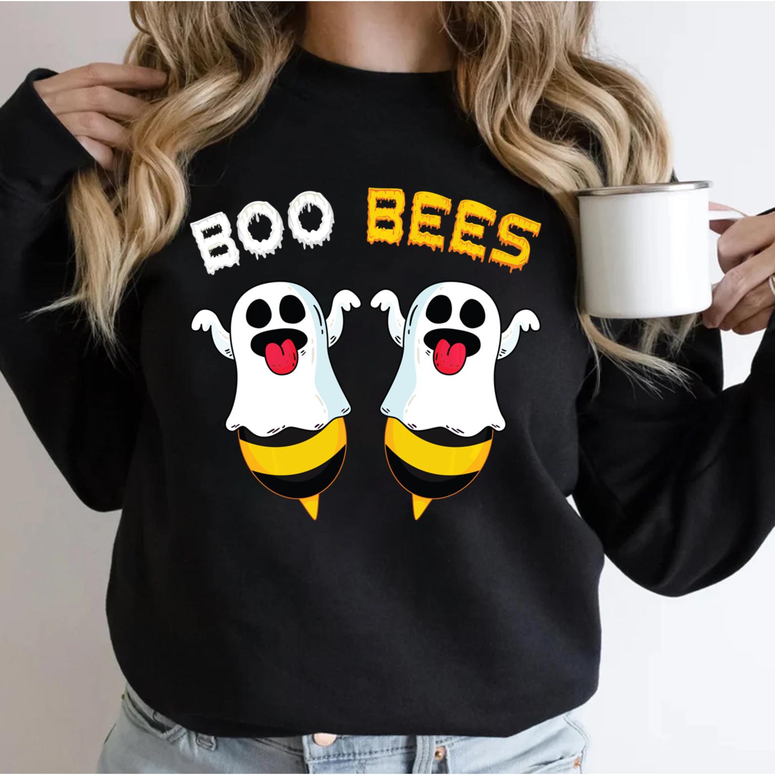 Boo Bees Halloween Shirt Couples Funny Halloween Costume Sweatshirt