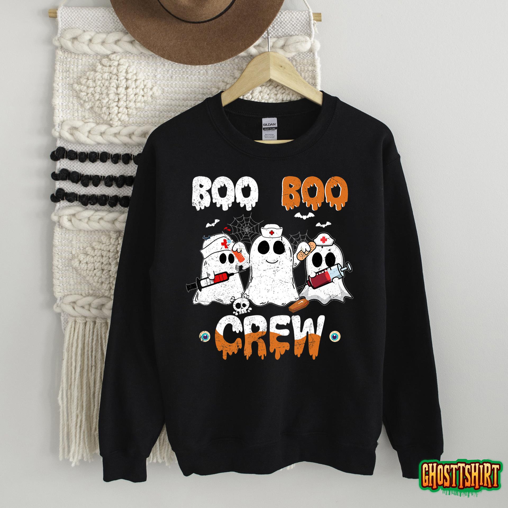 Boo Boo Crew Nurse Ghost Funny Halloween Costume Matching Sweatshirt