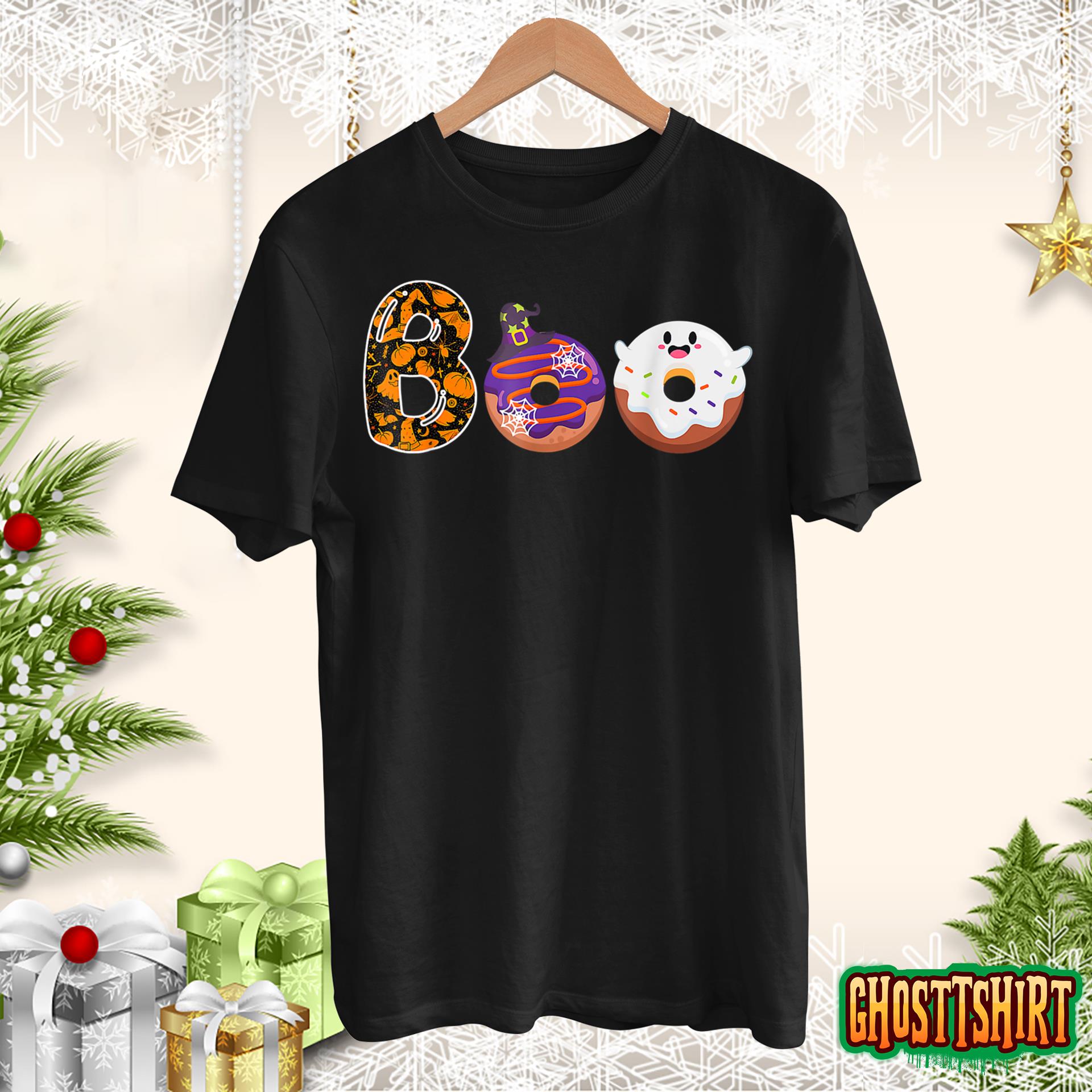 Boo Donuts Ghost Funny Halloween Donut Lovers Costume Spooky T-Shirt