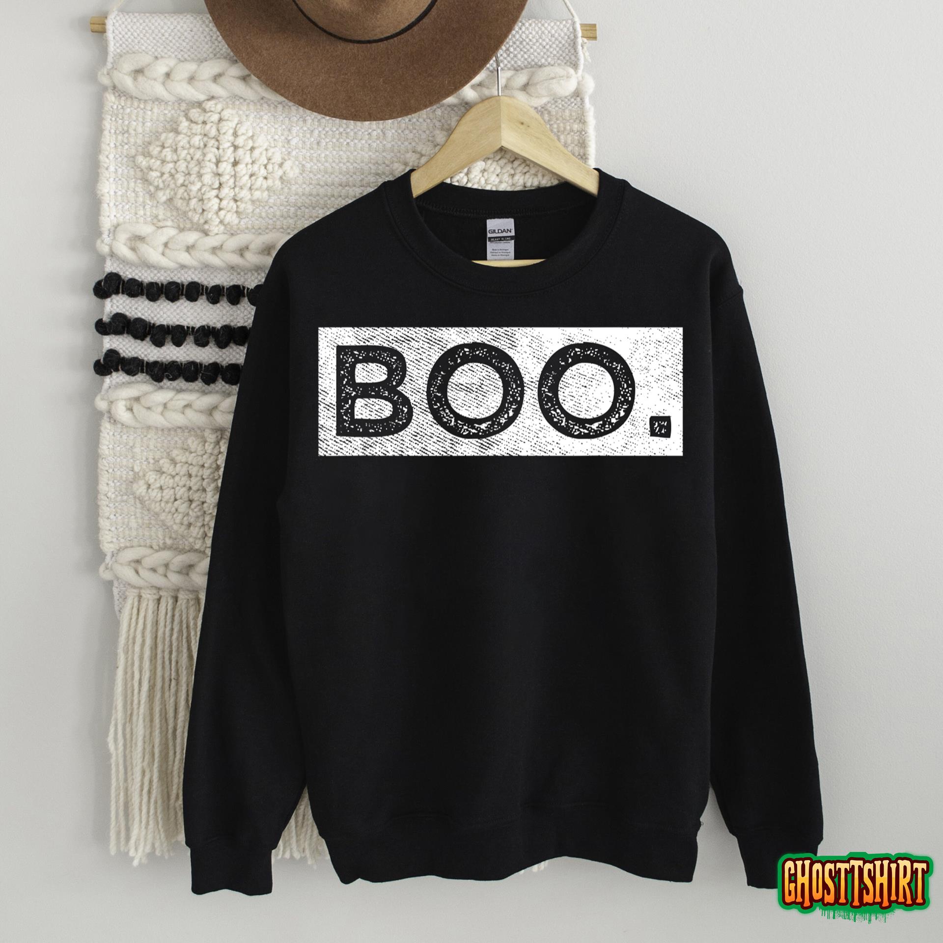 Boo Halloween Shirt Vintage Retro Boo Funny Halloween Gifts T-Shirt