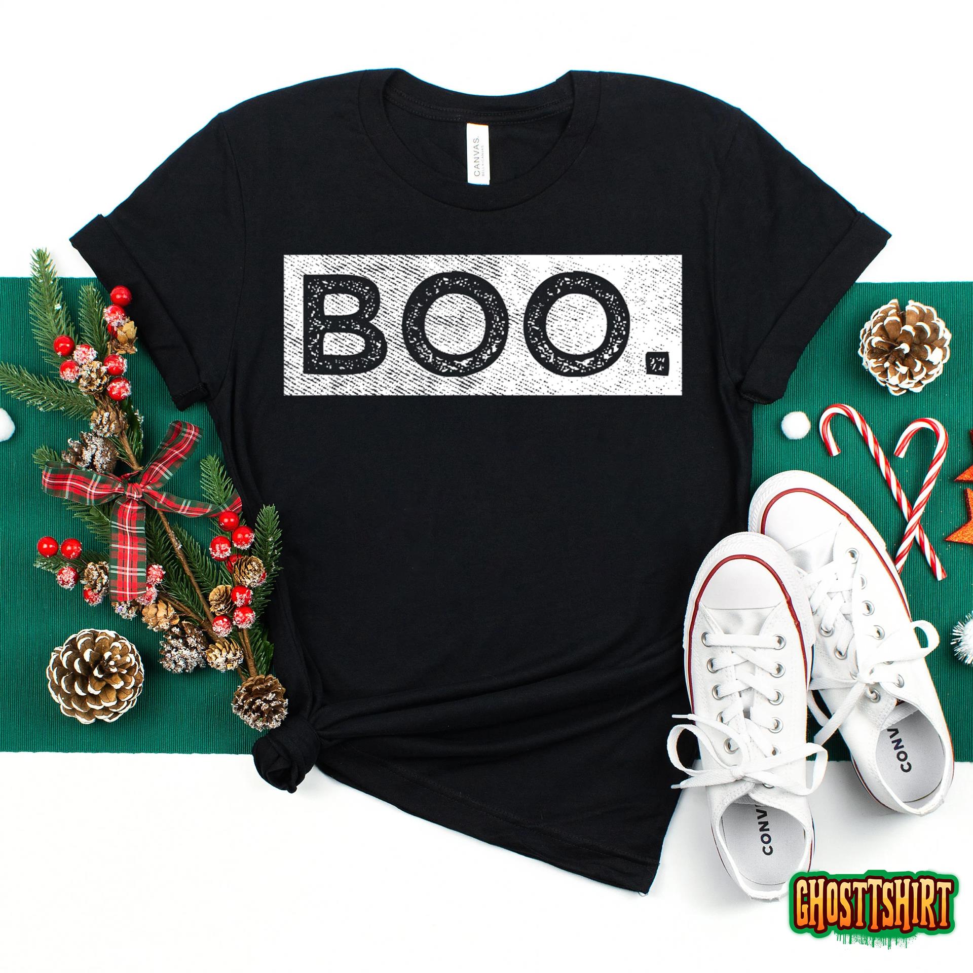 Boo Halloween Shirt Vintage Retro Boo Funny Halloween Gifts T-Shirt