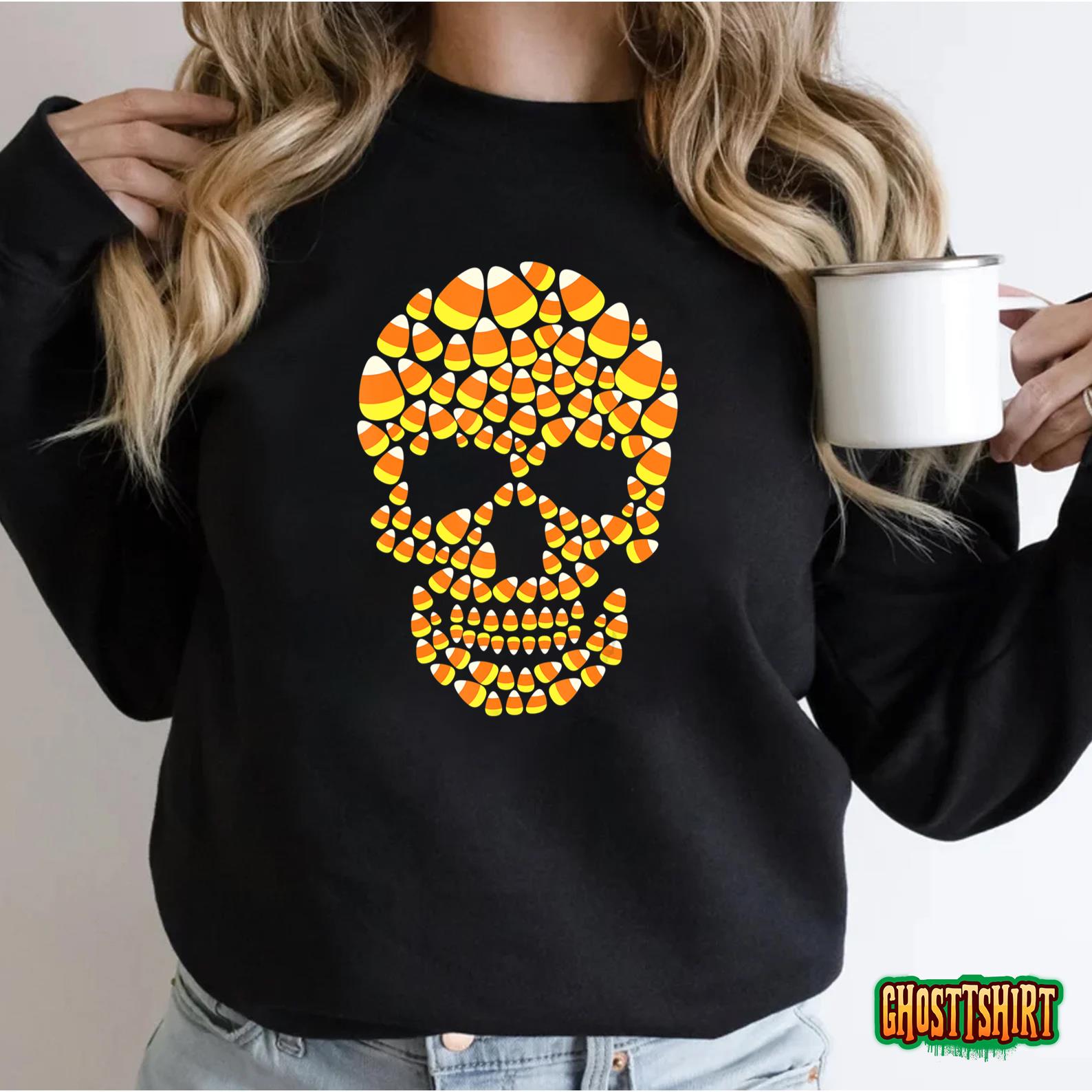 CANDY CORN skull Halloween Funny Costume T-Shirt