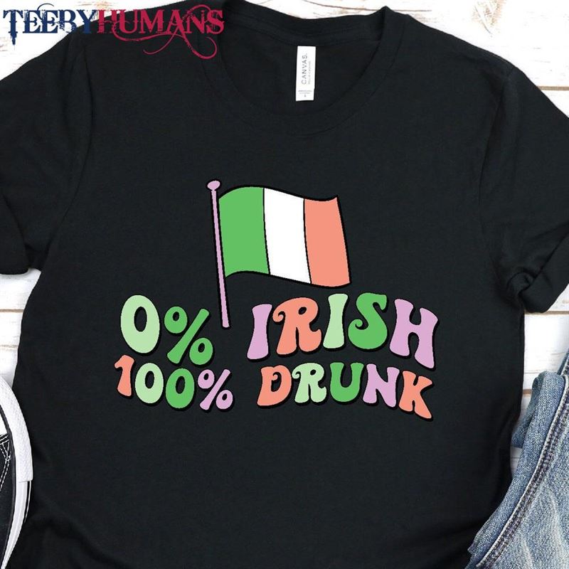 0% Irish 100 Drunk St Patrick’s Day Shirt Shamrock T-Shirt Sweatshirt Unisex