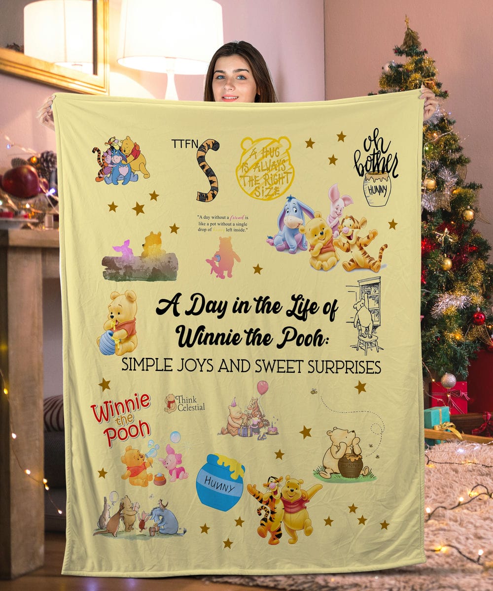 A Day in the Life of Winnie the Pooh Simple Joys and Sweet Surprises Sticket Blanket