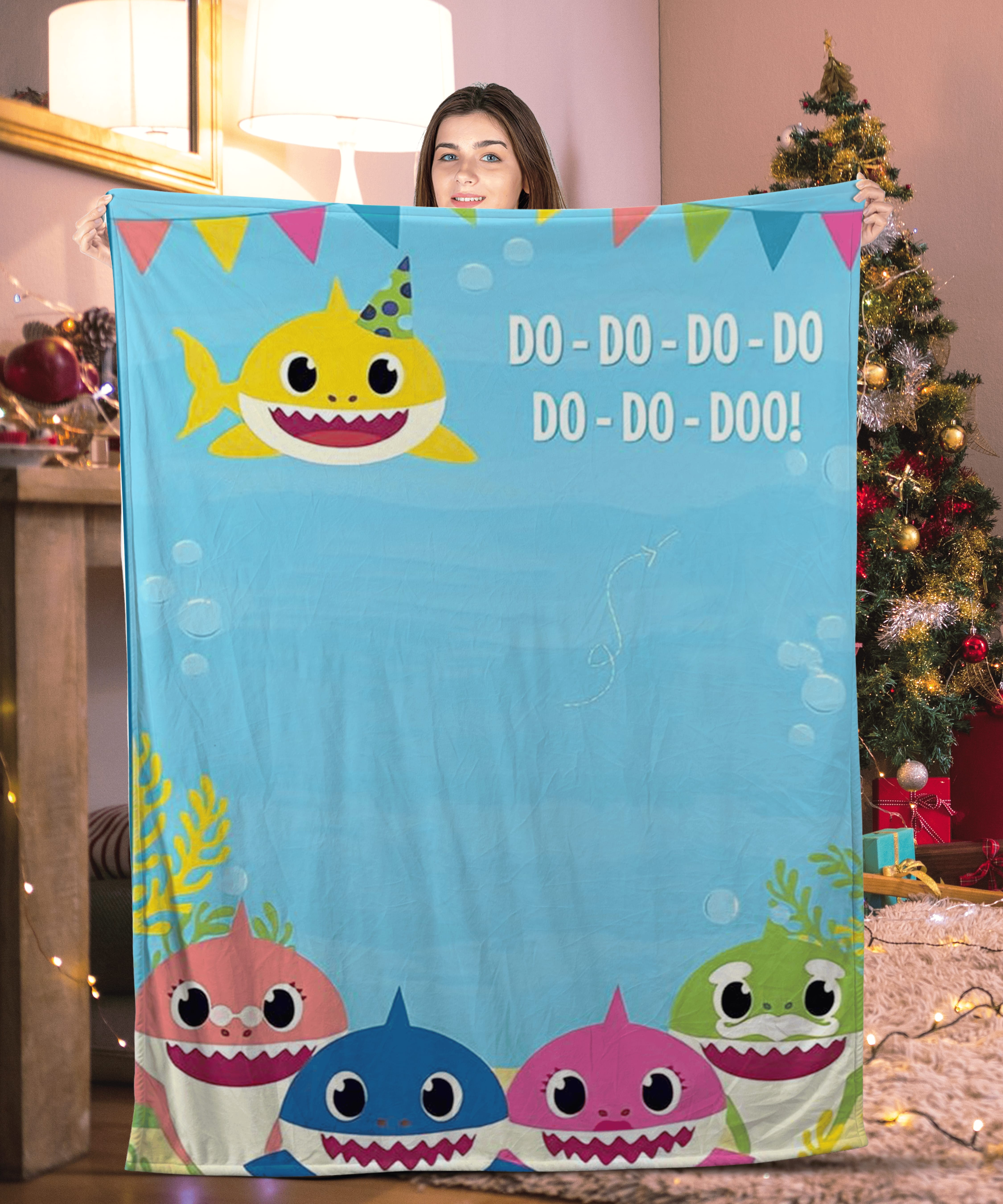 Baby Shark Do Do Doo Cute Cool Fleece Shark Blanket