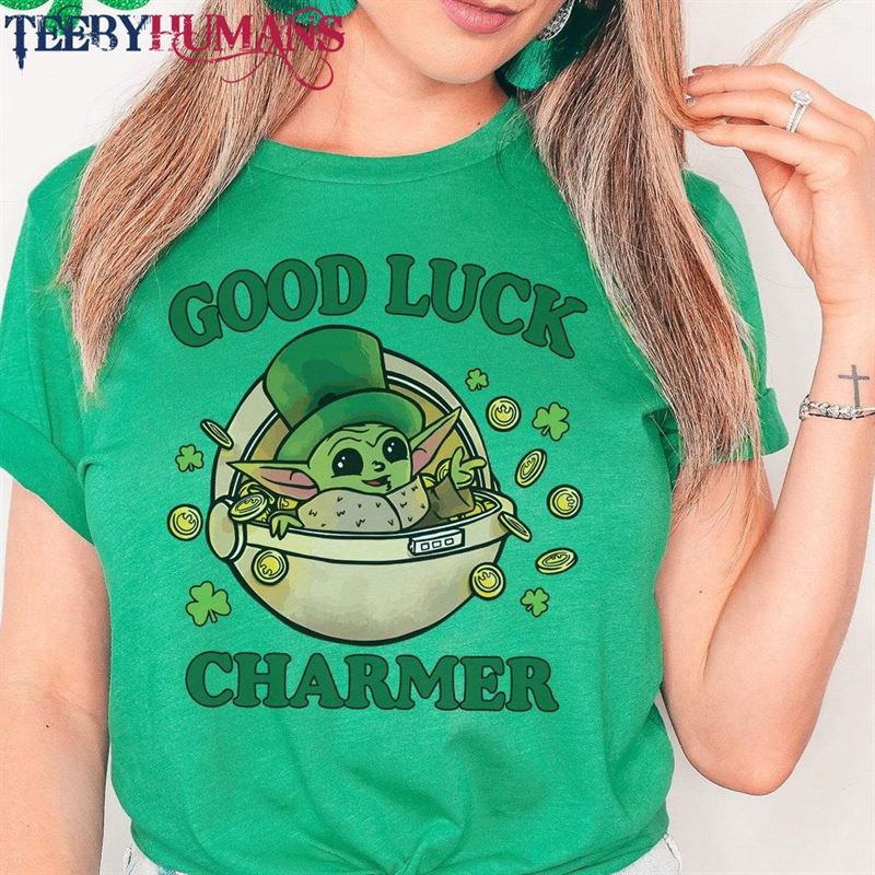 Baby Yoda Good Luck Charmer Shirt Star Wars St Patricks Day T-Shirt Leprechaun Sweatshirt Hoodie