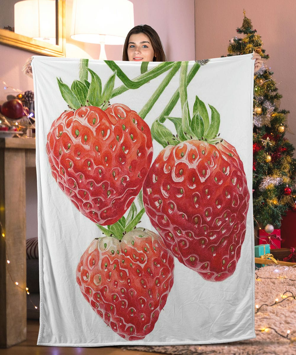 Beautiful Strawberries Strawberry Blanket