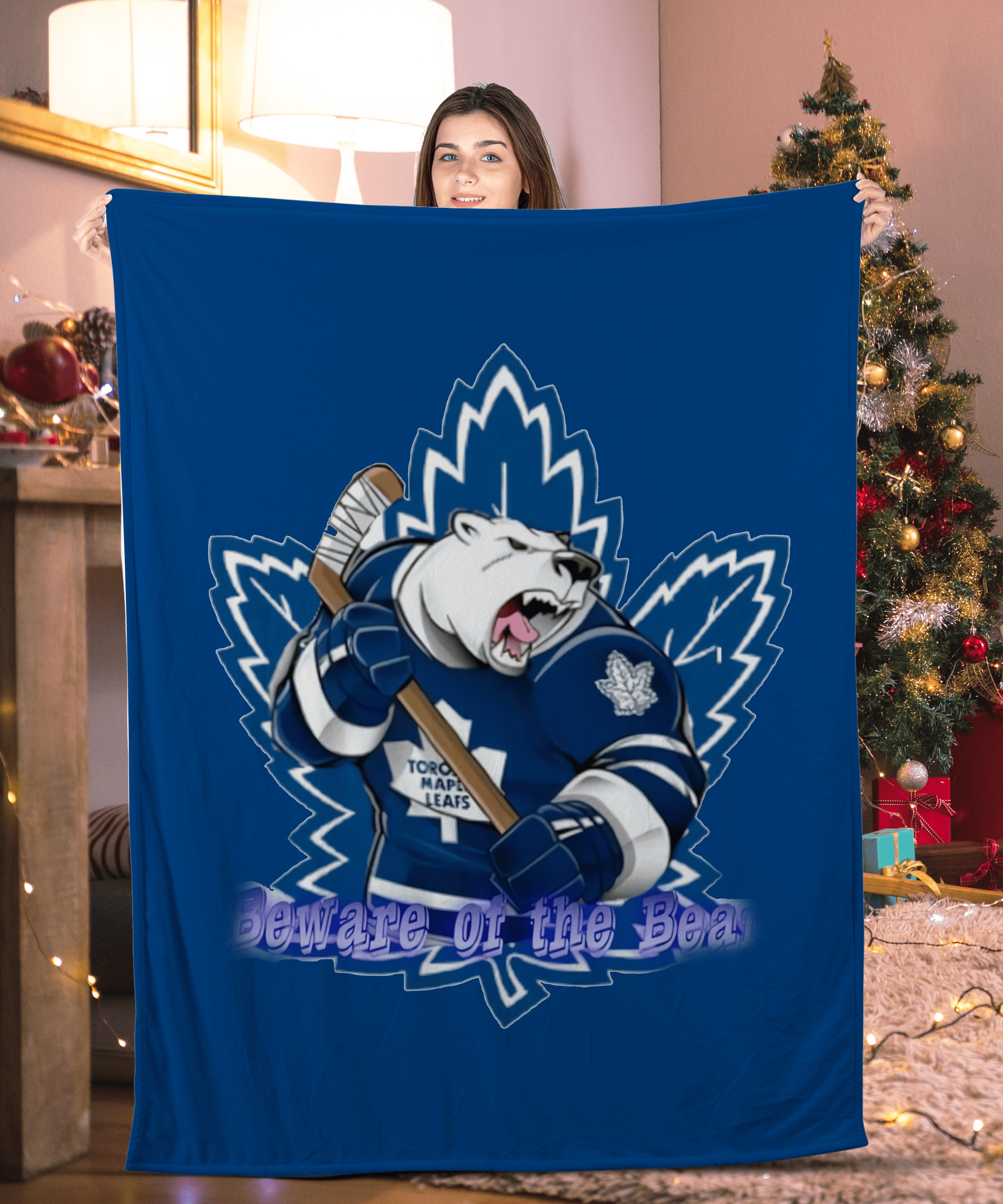 Beware Of The Bear Toronto Maple Leafs Blanket