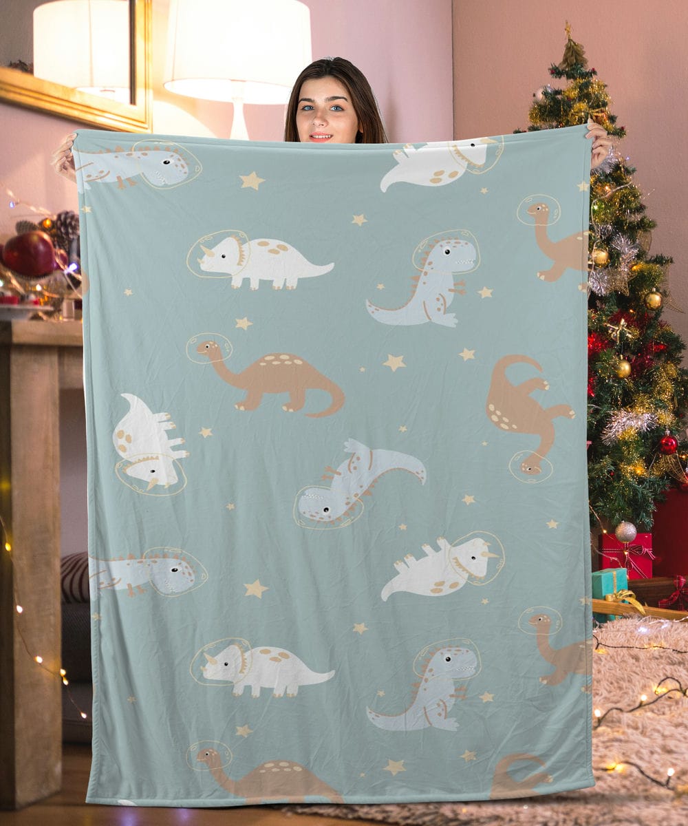 Boho Space Dinosaur Pattern Dinosaur Blanket