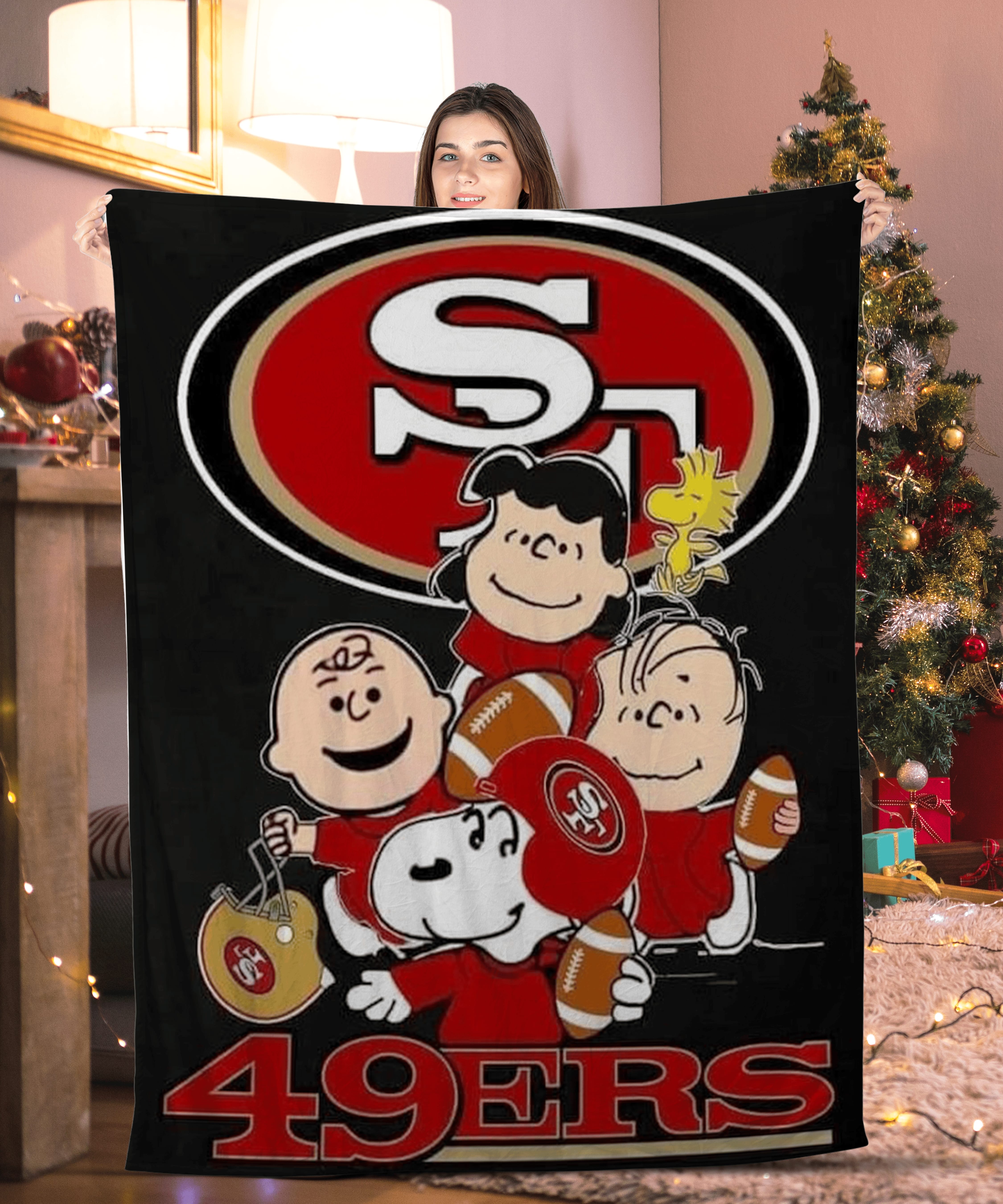 Charlie Brown Family San Francisco 49ERS Blanket