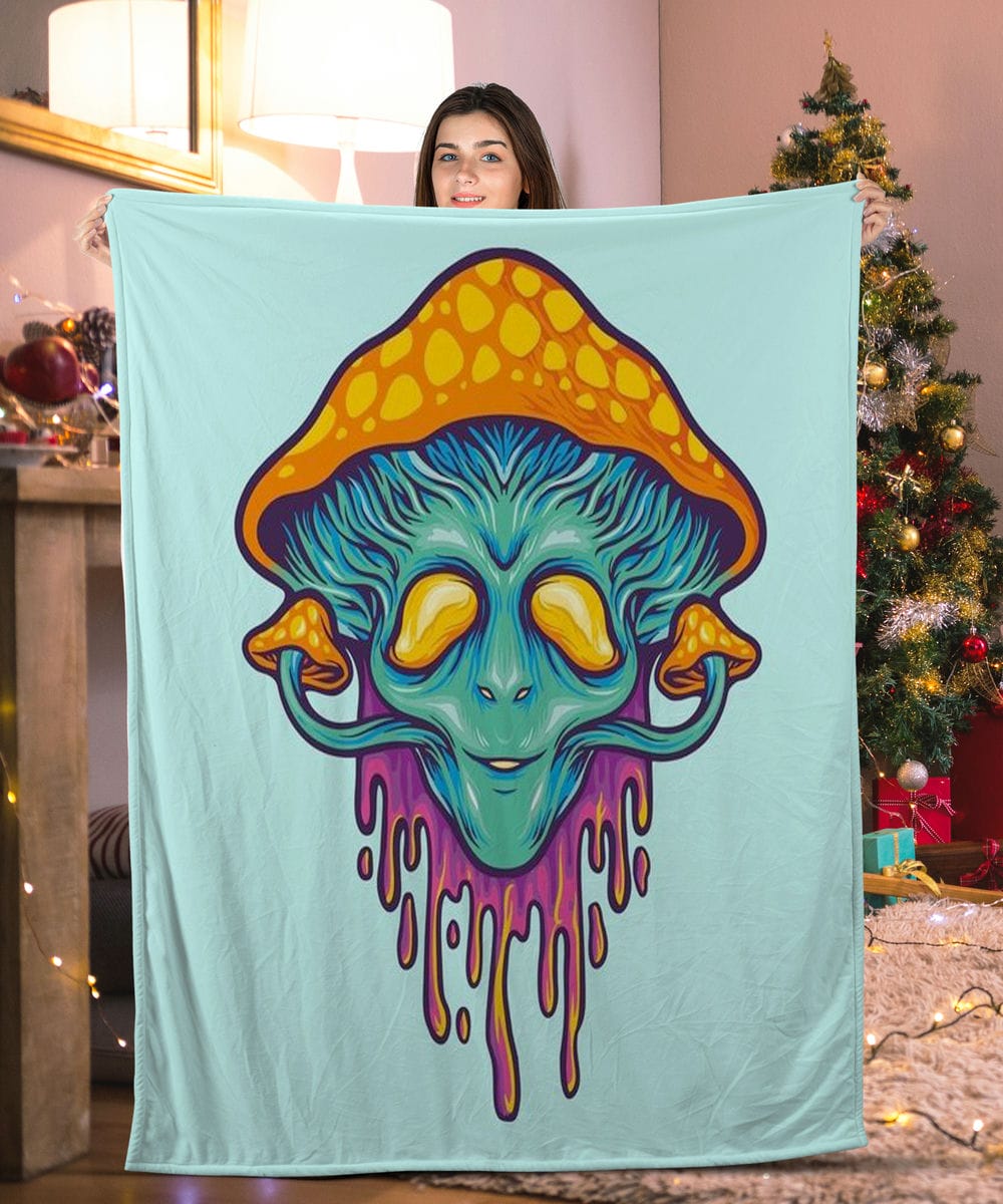 Colorful Alien Mushroom Mushroom Blanket